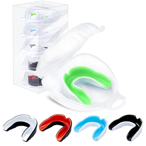 MENOLY 5 Packs Kids Mouth Guard - BPA Free Toddler Mouth Guard for Boys Girls with Portable Case, Mouth Guard Football for Boxing, Basketball, Lacrosse, MMA, Hockey, Wrestling, Soccer - size: Small (Under 7 Year old)