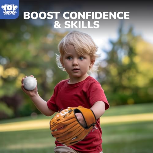 TOY Life Tball Set for Kids 3-5 & 5-8 - Toddler Baseball Tee and Bat Set with Glove & 6 Balls - Ideal Boy Toy Gift for Outdoor Play and Beginner Training - size: Glove Tee & Bat