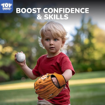 TOY Life Tball Set for Kids 3-5 & 5-8 - Toddler Baseball Tee and Bat Set with Glove & 6 Balls - Ideal Boy Toy Gift for Outdoor Play and Beginner Training - size: Glove Tee & Bat