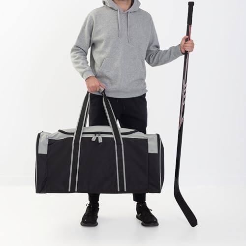 Jetstream Heavy Duty Multi Pocket Durable Sports Gym Equipment Travel Duffel Bag - color: L 32" Grey, size: 32IN