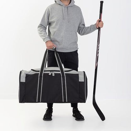 Jetstream Heavy Duty Multi Pocket Durable Sports Gym Equipment Travel Duffel Bag - color: L 32" Grey, size: 32IN