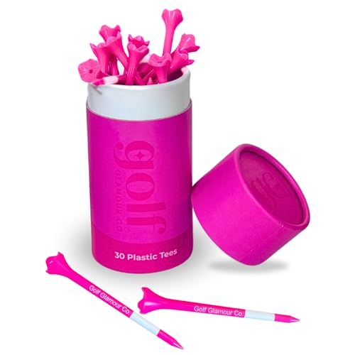 Hot Neon Pink Golf Tees 3.25 Inch (83mm) - High-Visibility Lady Golf Tee Set (Pack of 30) for Maximum Woman Performance, Women's Driving, Long Shots, Aesthetic, Gift, Breast Cancer Awareness