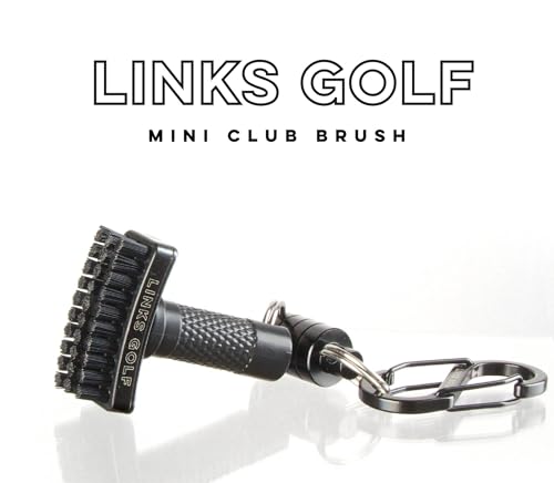 Links Golf – Mini Golf Club Brush, Portable Golf Club Cleaner with Quick-Release Magnet & S-Carabiner Clip, Heavy Duty Nylon Bristles for Golf Bag, Cart and Pants