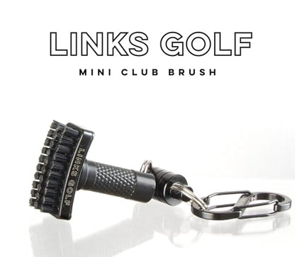 Links Golf – Mini Golf Club Brush, Portable Golf Club Cleaner with Quick-Release Magnet & S-Carabiner Clip, Heavy Duty Nylon Bristles for Golf Bag, Cart and Pants
