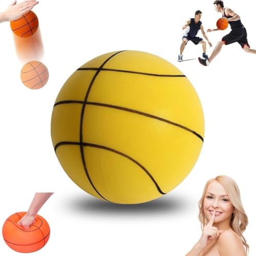 Silent 2025 Upgrade Quiet Foam Basketball, Size 7 (29.5-Inch), High Bounce Noiseless Basketball for Indoor Dribbling and Training