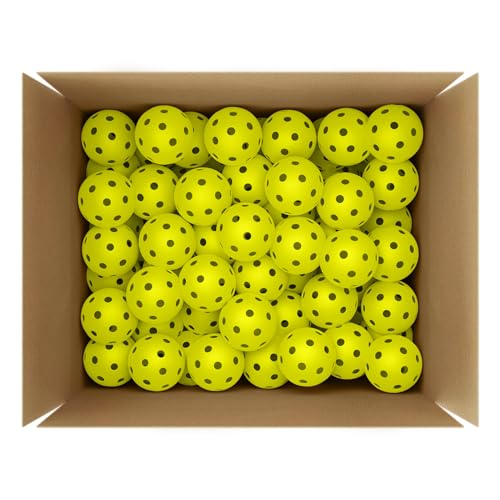 Great Call Athletics | Indoor Pickleballs USA Pickleball Approved Official 26 Hole Balls Sports Tournament Pack Free Mesh Bag - color: Yellow, style: 100 Pack