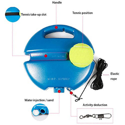 Tennis Trainer Equipment Rebound Practice Training Tool Solo Tennis Self-Study Accessories with 2PCS Balls for Beginners Yellow