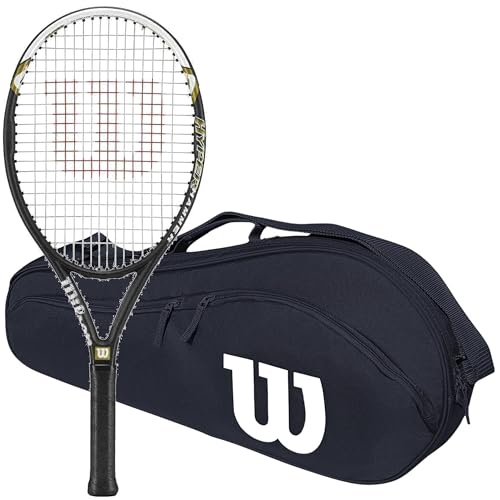 Wilson Hyper Hammer 5.3 Oversized/Extended Tennis Racquet Set or Kit Bundled with an Advantage 2.5 Tennis Racquet Holder Bag or Backpack