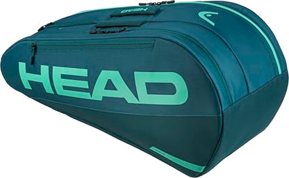 HEAD Tour Racquet Bag M (6R) Tennis Bag - Holds Up to 6 Racquets, CCT+ Climate Control Technology, 2 Main Compartments, Shoe Pocket & Backpack Carry System - color: Green