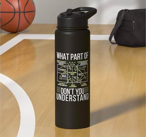 Pickleball Strategy Diagram Funny Sports Stainless Steel Insulated Water Bottle - color: Black