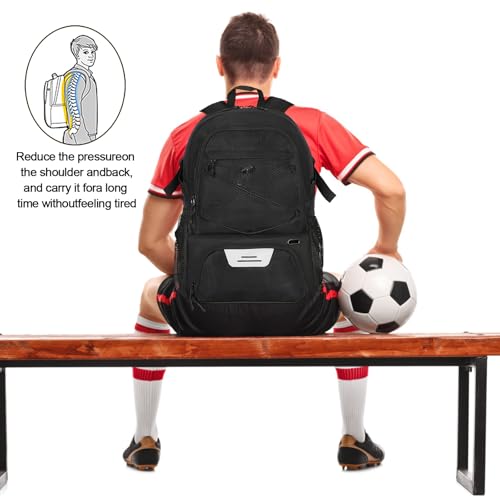 Goloni Basketball Backpack Bag,35L Basketball Bag with with Separate Ball & Shoe Compartments,Large Sports Bag for Basketball - color: black