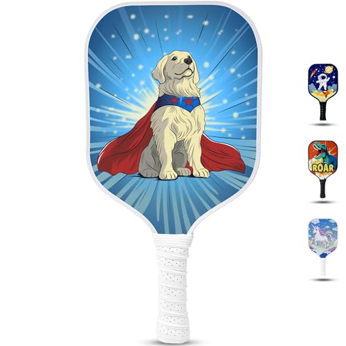 Kids Pickleball Paddle Designed for Ages 3–12 | Lightweight Fiberglass (0.37 lbs) | Small Grip for Easy Control | Fun Beginner Gift for Girls, Toddlers & Youth - color: Dog