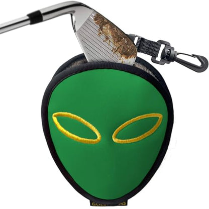 Golf Club Cleaner & Ball Cleaning Bag,Original Three-Layer Fabric Waterproof Technology,Golfer's Ultimate Green Clean Scrub Equipment Accessories,Removable Clips to Support Machine Washing - color: Green