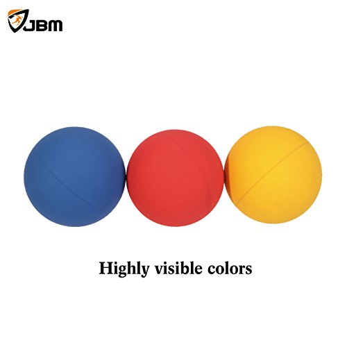 JBM Racquetball Squash 5.5cm / 2.17” Rubber 1 Red 1 Blue 1 Orange Balls in a Net 65-70% Rebound Rate Highly Visible for Racquetball Game Practice Training - size: 5.5cm / 2.17"