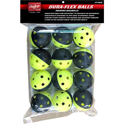 Rawlings DURA-Flex Training Balls | Baseball/Softball Limited Flight for Indoor/Outdoor Use | 6 & 12-Pack Options - size: 12 Pack