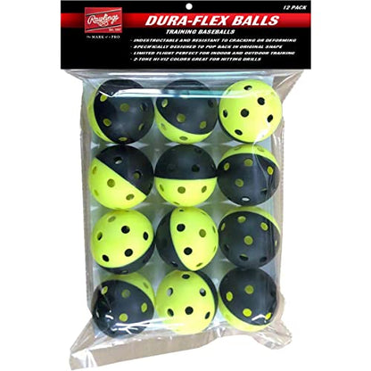 Rawlings DURA-Flex Training Balls | Baseball/Softball Limited Flight for Indoor/Outdoor Use | 6 & 12-Pack Options - size: 12 Pack