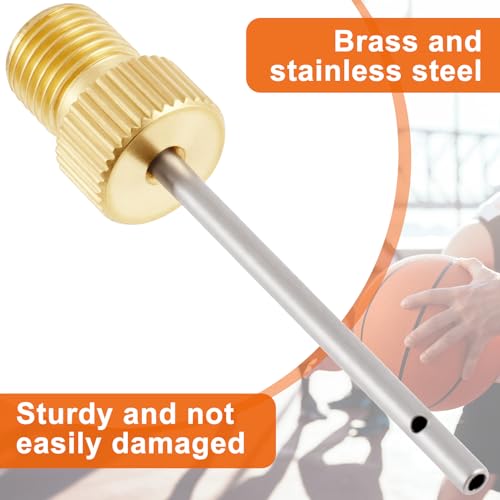 12pcs Ball Pump Needles, Stainless Steel Air Pump Inflation Devices Accessories, Air Inflator Needles Pins for Basketball Football Volleyball- Silver