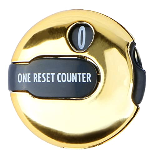 Golf Score Counter Strokes 1 Touch Reset Up to 12 Shots Small Attachment Counters Clickers Clip to Golfers Glove Bag Hat Simple Attachment Scorekeeper - color: Gold