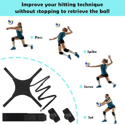 Volleyball Solo Training Set with Adjustable Rebound System – Serve, Set & Spike Practice Equipment for Youth, Teens & Adults