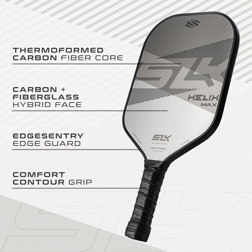 Selkirk Sport SLK Helix Pro Pickleball Paddle | Thermoformed Carbon Fiber Pickleball Paddles with Carbon Fiber & Fiberglass Hybrid Face | Unmatched Control - color: Legend Gray