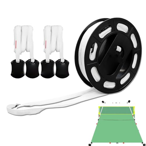 Badminton Court Boundary Lines - 240x528 Inch Training Marker Set for Tennis, Basketball, and Volleyball, Portable Sports Court Equipment for Kids and Adults, Boundary Markers for Outdoor Games