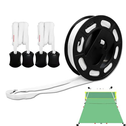 Badminton Court Boundary Lines - 240x528 Inch Training Marker Set for Tennis, Basketball, and Volleyball, Portable Sports Court Equipment for Kids and Adults, Boundary Markers for Outdoor Games