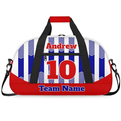 Basketball Soccer Gifts for Boys Girls - Custom Sports Duffle Bag, Personalized Name & Team Bag, Water-Resistant Gym Bag for Basketball, Soccer, Volleyball | Y-Navy Red - color: Y-Navy Red