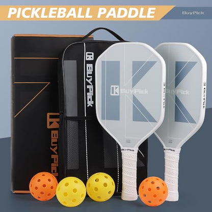 Pickleball Paddle, USAPA Approved, Lightweight & Wide, Carbon Fiber Surface, 16mm Thick, Anti-Slip Grip, Gift for Men - size: White Carbon | 16 mm | 2 paddles