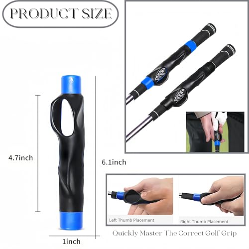 Golf Grip Trainer, Golf Club Grips,Golf Training Aid, Grip Trainer Golf to Help Train Correct Hand Position and Improve Swing Rhythm,Golf Grip Kit Accessories Gifts
