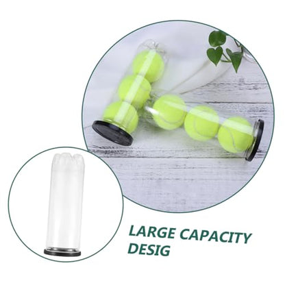 2pcs PVC Tennis Balls Holder Bottle Black Lid and Portable Tennis Organizer for Easy Storage and Transport of Balls