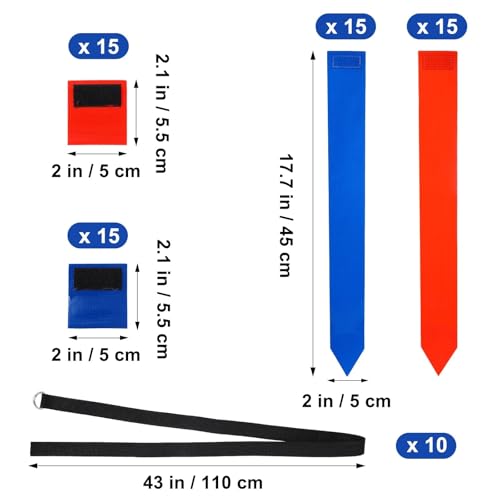 Flag Football Flags 10Pcs Football Flag Set Adjustable Belts Bright Flags for Adults Players Safe Game Training Gear