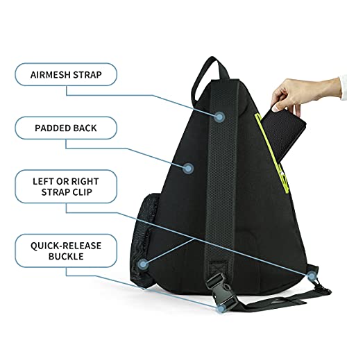 Mangrove Pickleball Bag, Men's & Women's Pickleball Backpack, Adjustable Sling Bag w/Fence Hook/Large Capacity/Safety Pocket - color: Green