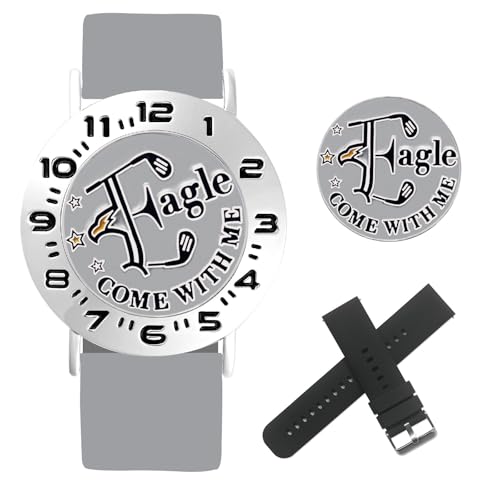 Golf Ball Marker with Golf Stroke Counter Bracelet, Eagle Golf Ball Markers, Golf Score Counter, Golf Accessories, Golf Gifts for Men Golfers - color: Grey/Grey black