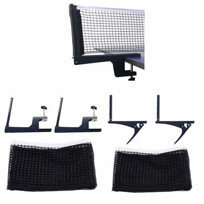 Pingpong Net with Clamp Professional Table Tennis and Post Set Folding PingPong Meshes Clip Adjustable Screw Clamps Post Suitable for Indoor Outdoor - color: clip on