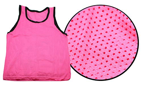 BlueDot Trading Adult & Youth Scrimmage Training Vests for Soccer, Basketball & More – Available in 1, 6, 12, 24 Packs - color: Pink, style: Youth 1 Pack