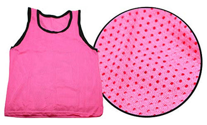 BlueDot Trading Adult & Youth Scrimmage Training Vests for Soccer, Basketball & More – Available in 1, 6, 12, 24 Packs - color: Pink, style: Youth 1 Pack