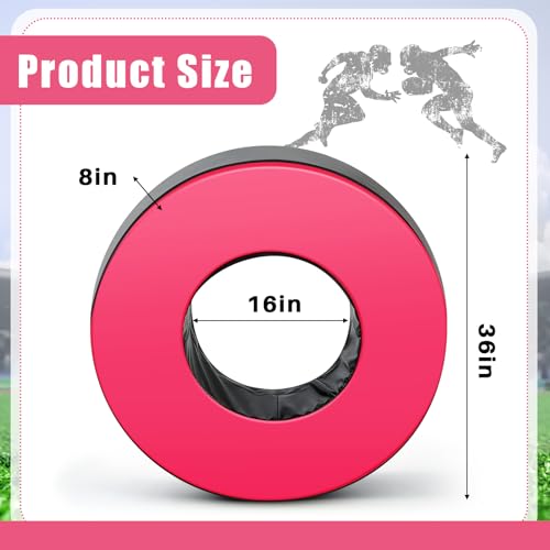 Liliful Heavy Duty Football Tackle Wheel Tackling Ring Football Training Equipment Football Tackle Dummies for Practice(36 Inch,Red)