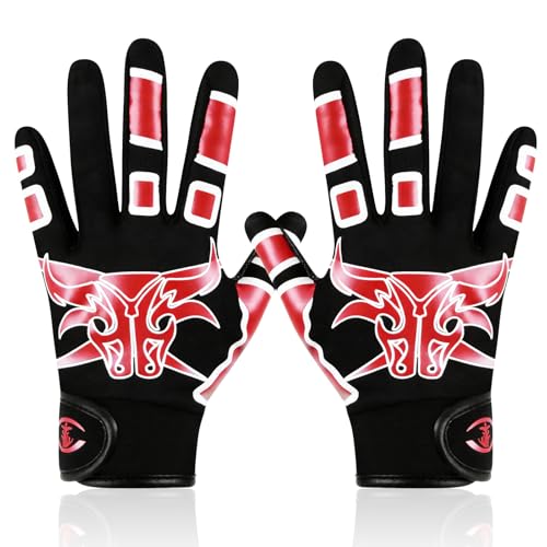 Youth Baseball Gloves for Boys & Girls - Super Sticky Silicone Grip Kids Batting Gloves Softball Glove Youth for Tball & Enhanced Throwing Experience - color: Red-1, size: XS/S(5.5-6inch)