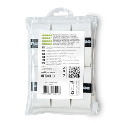 Pickleball OverGrip Tape - Pack of 3/6/12/22/60 - Extra Tacky White Pickleball Grip Tape - High Sweat Absorption & Non-Slip Soft Touch. Accessories Designed to Enhance Your Pickleball Paddle Grip Tape - style: 6-Pack White