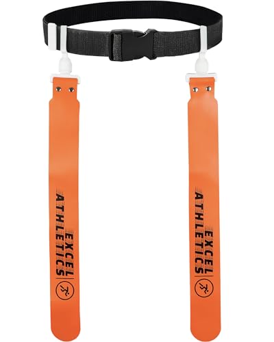 Flag Football Set, Adjustable Flag Football Belts for Youth, Kids & Adults with 1 Belt & 2 Flags (Orange) - color: Orange