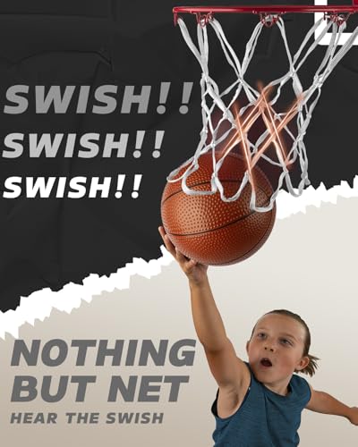 Mini Basketball Net Replacement 8 Loops, 2 Pack — Heavy-Duty 12" Nylon, Fits 8"-10.25" Hoops for Indoor Door & Outdoor Play