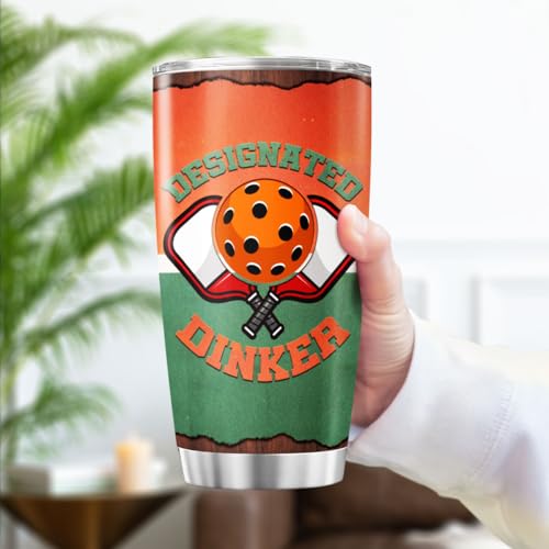 Designated Dinker Pickleball Gift 20oz Tumbler, Funny Stainless Steel Insulated Travel Cup for Men and Women, Unique Pickleball Player Mug for Birthday, Christmas, Retirement - color: Pickleball Lover