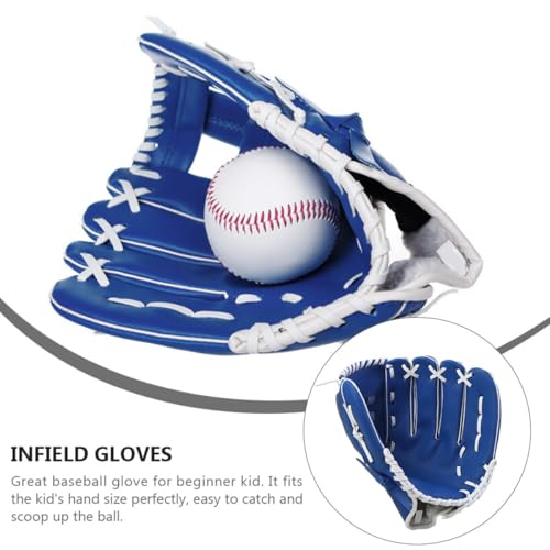 Veemoon 9.5 Inch Pu Baseball Glove, Thickened Soft Infield Pitcher Mitt, Youth Sports Batting Glove for Training and Practice