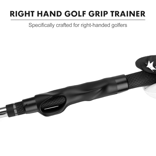 Golf Grip Trainer Golf Practice Tool, Easy To Carry to the Practice Area, Golf Swing Trainer Ensure the Right Grip Every Time, Golf Grip Training Aid, Golf Accessories Improve Your Swing Rhythm - color: Black