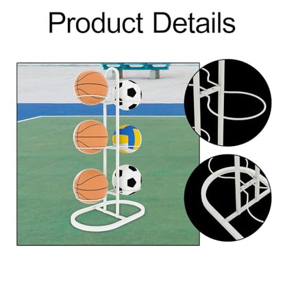 Ball Storage Holder Basketball Rack, Multifunctional, Metal Ball Shelf Organizer for Home, Gym, Garage, Football, Rugby