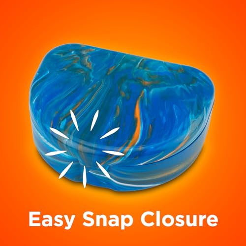 Practicon Marble Retainer Cases, Orthodontic Aligner Case, Mouth Guard Holder (3 Pack) (Blue Orange) - color: Blue Orange