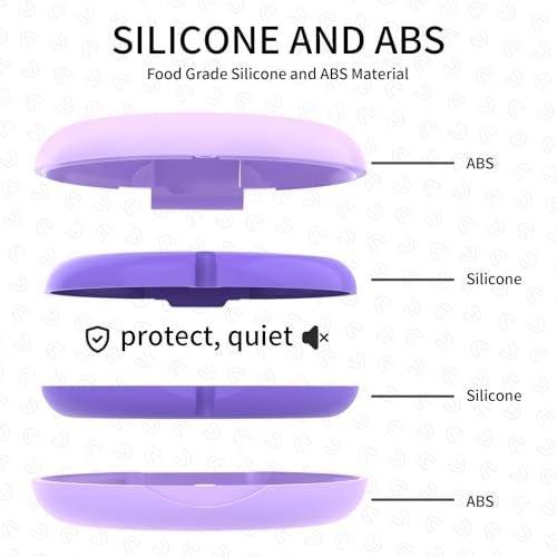 2 Pack Retainer Case, Compatible with Invisalign, Slim Aligner Case with Removal Tool, Aligner Seaters & Brush, Pocket Size Secure Magnetic Closure for Travel - Purple - color: 2 Pack - Purple