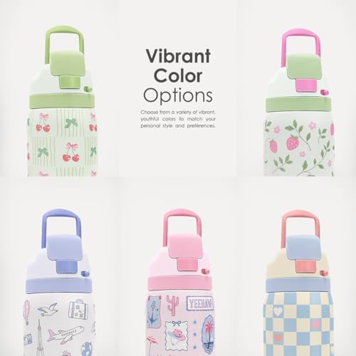 Sports Lover Stainless Steel Water Bottle, Vacuum Insulated, Push-Button Lid, 32 oz, Gifts for Women Girls Friends Teens Birthday Christmas - color: Sport