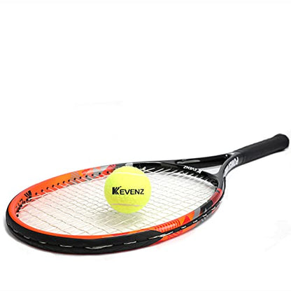 KEVENZ Tennis Racket for Adults, Tennis Racquet with Carring Bag, Carbon Fiber, Light Weight and Shock Resistant, Orange