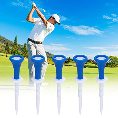 5 PCS Adjustable Sport Tees | Reduce Friction Plastic Tees for Training/Competition | Soft Rubber Head Cover, Hex Nut Adjustment | Sport Training Supplies for Men/Women/Youth